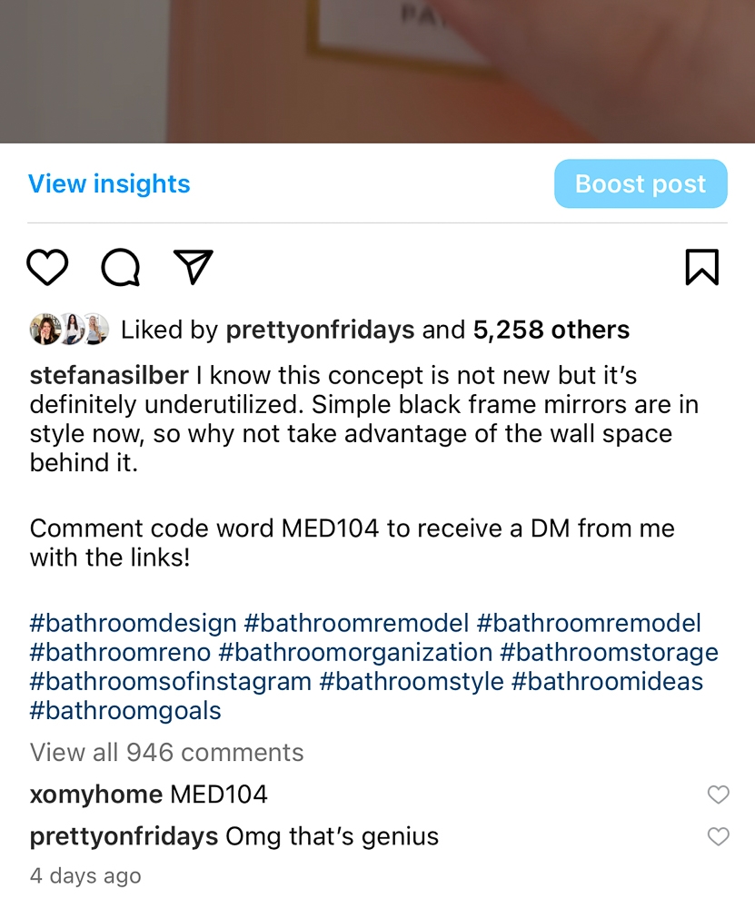 IG caption with code word prompt